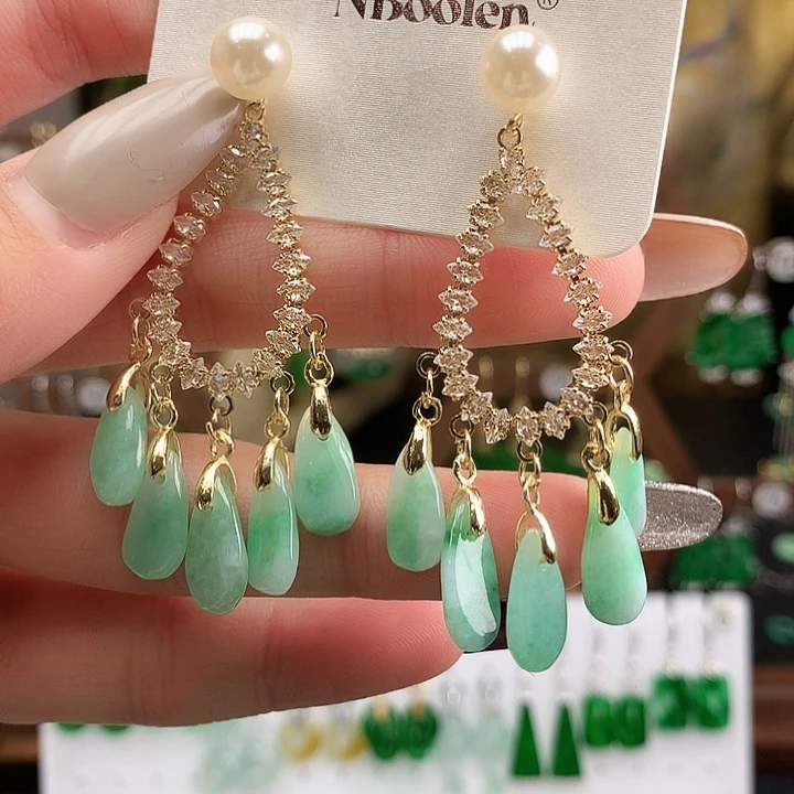 翡翠未镶嵌耳饰耳饰