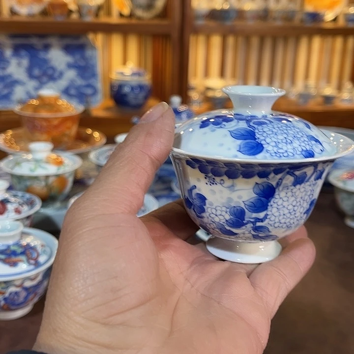 錡镇堂手工手绘盖碗