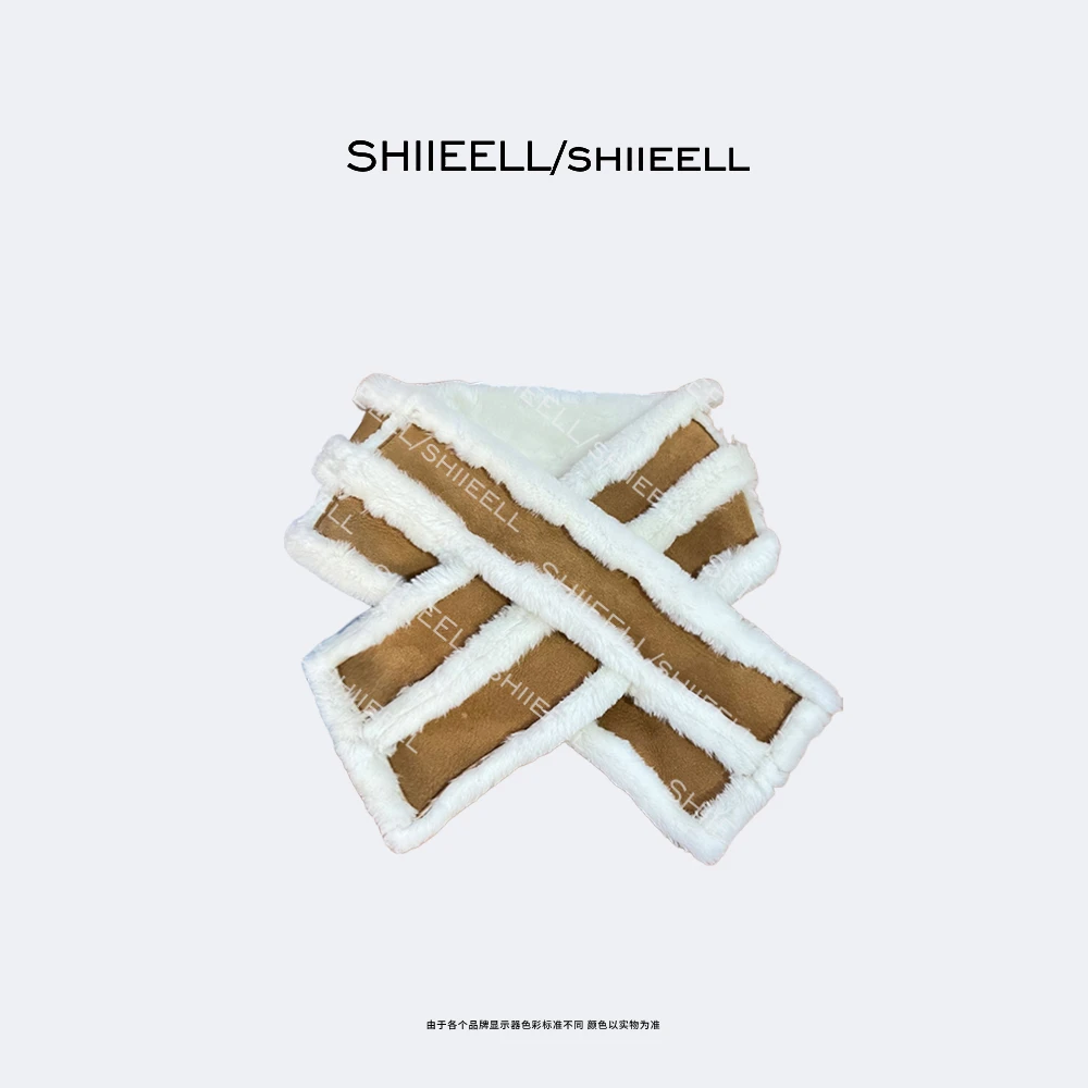 SHIIEELL 质感羊毛保暖皮毛一体围脖WJ42318