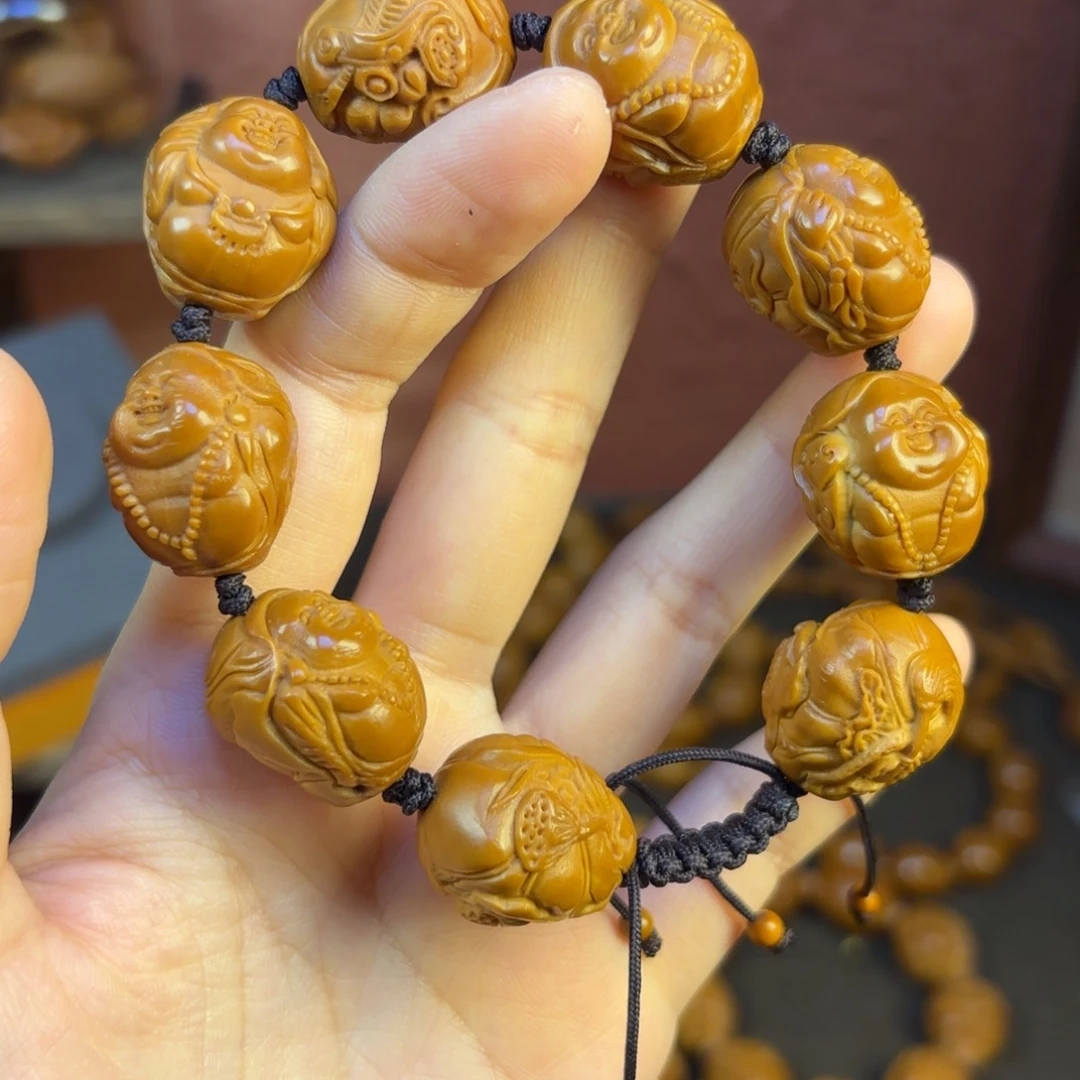 吊坠橄榄核荷叶弥勒