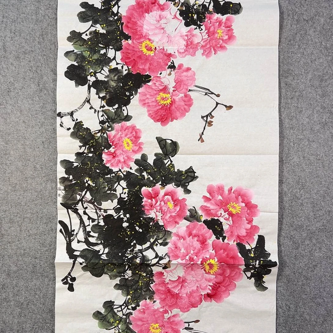 国画154 花鸟等各种花卉图案为一体