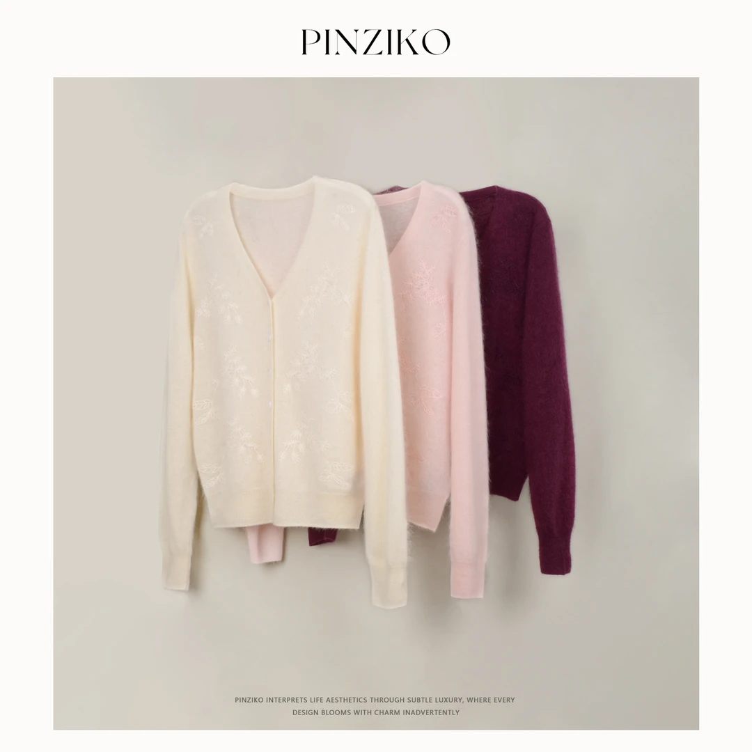 pinziko匠织风华~“山羊绒+绵羊毛+天丝”重工刺绣针织衫TJF594