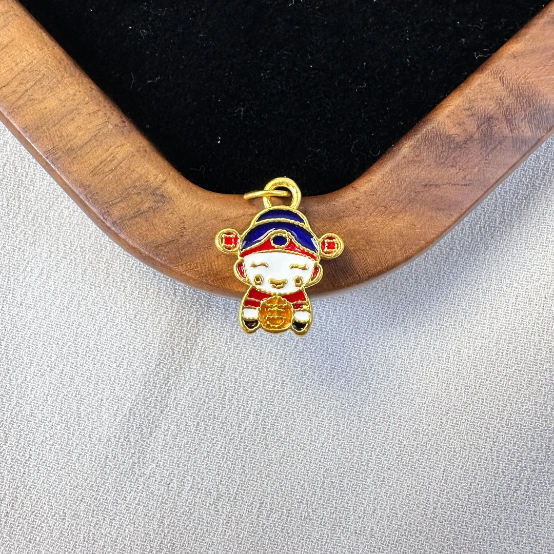 【足金999】珐琅彩小财神AA053