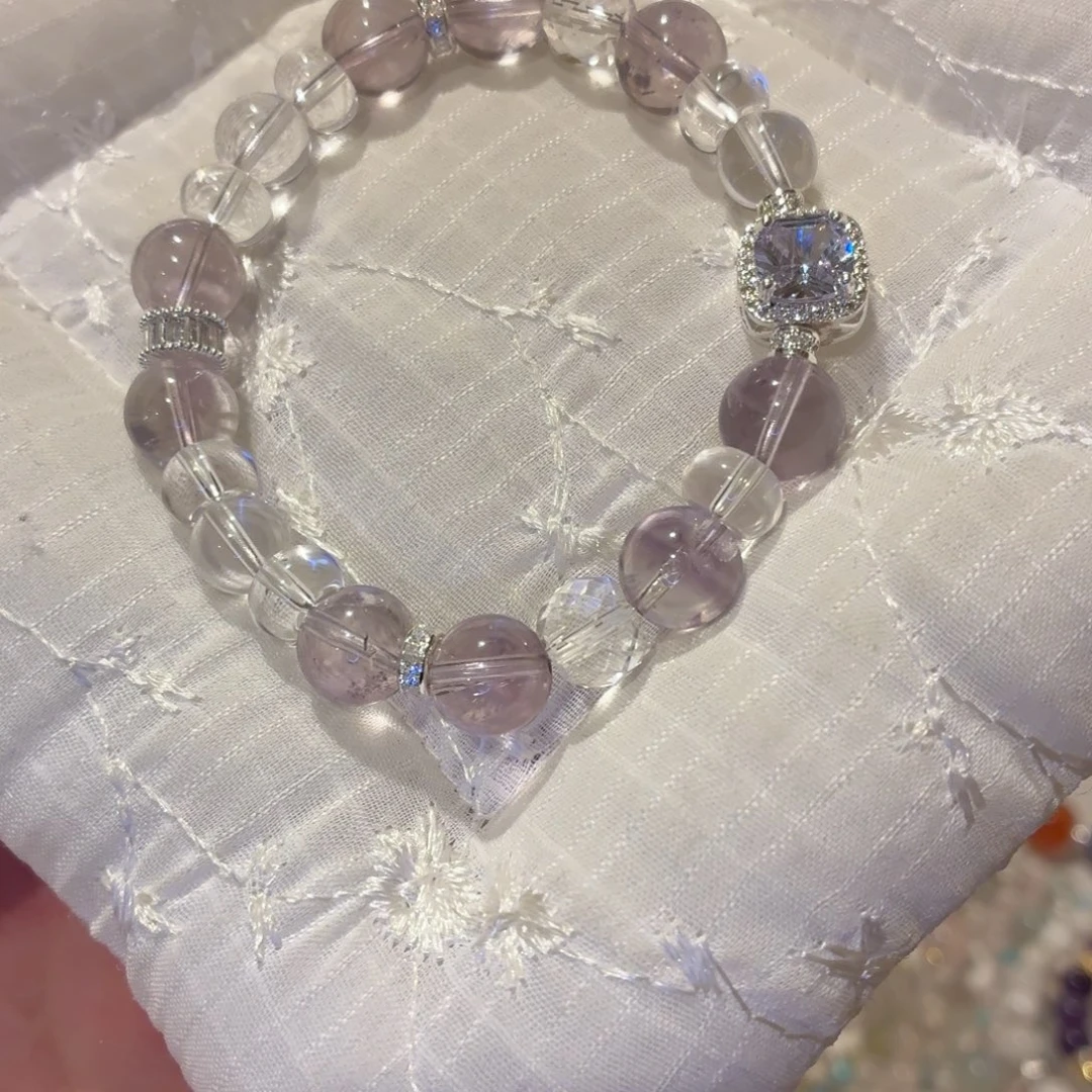 烟晶银S925镶嵌手链