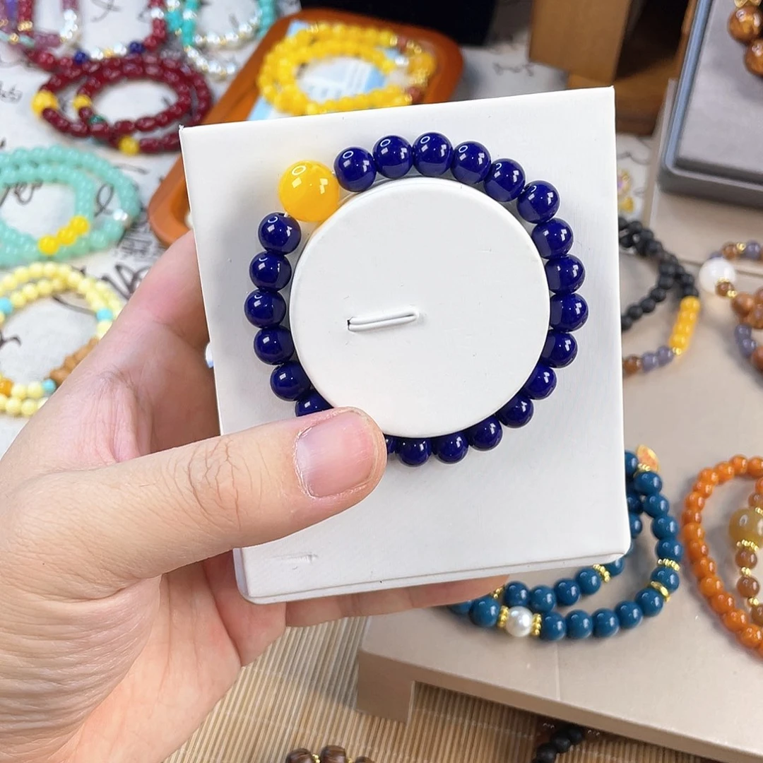 青金石手饰银S925镀金镶嵌