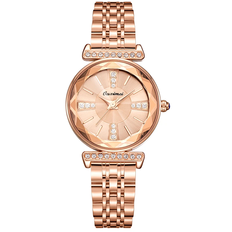 C时尚气质小香风玫瑰金女士防水手表-6638玫