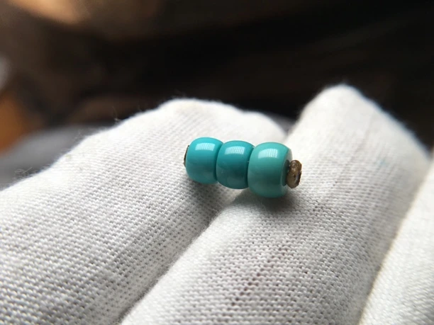 原矿绿松石直切鼓珠套装配饰 弟子珠 线束尺寸顶珠6腰珠5.3