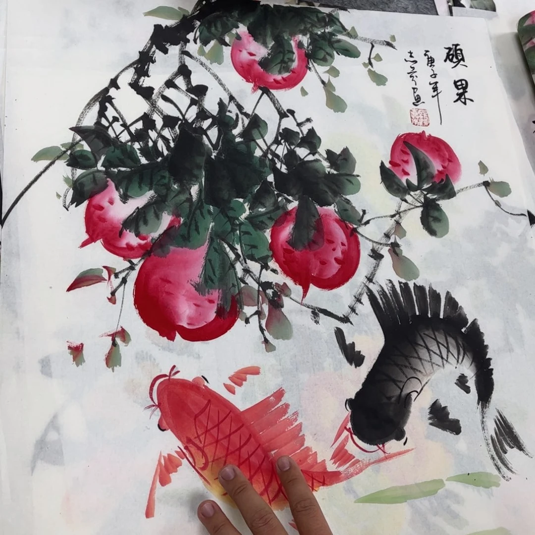 国画纯手绘无边框作品