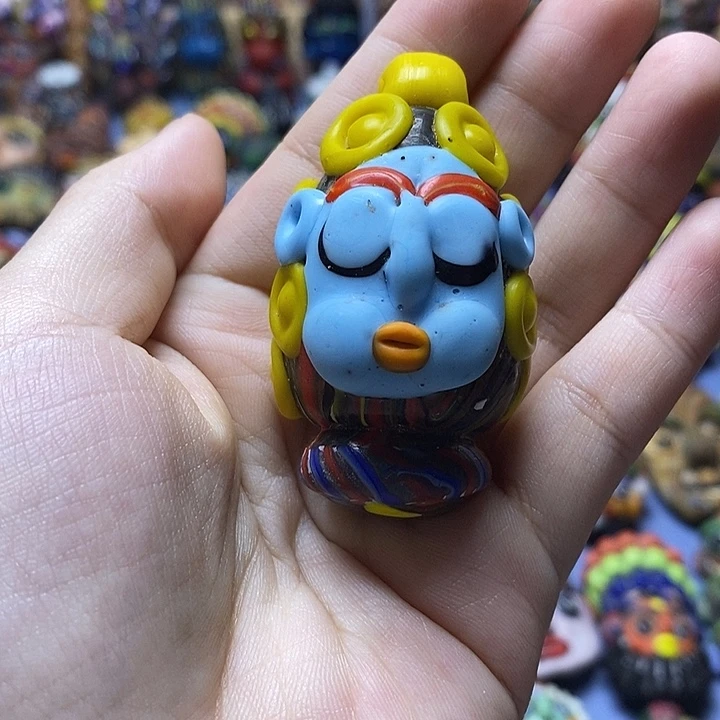 玻璃颈饰新款佛头002