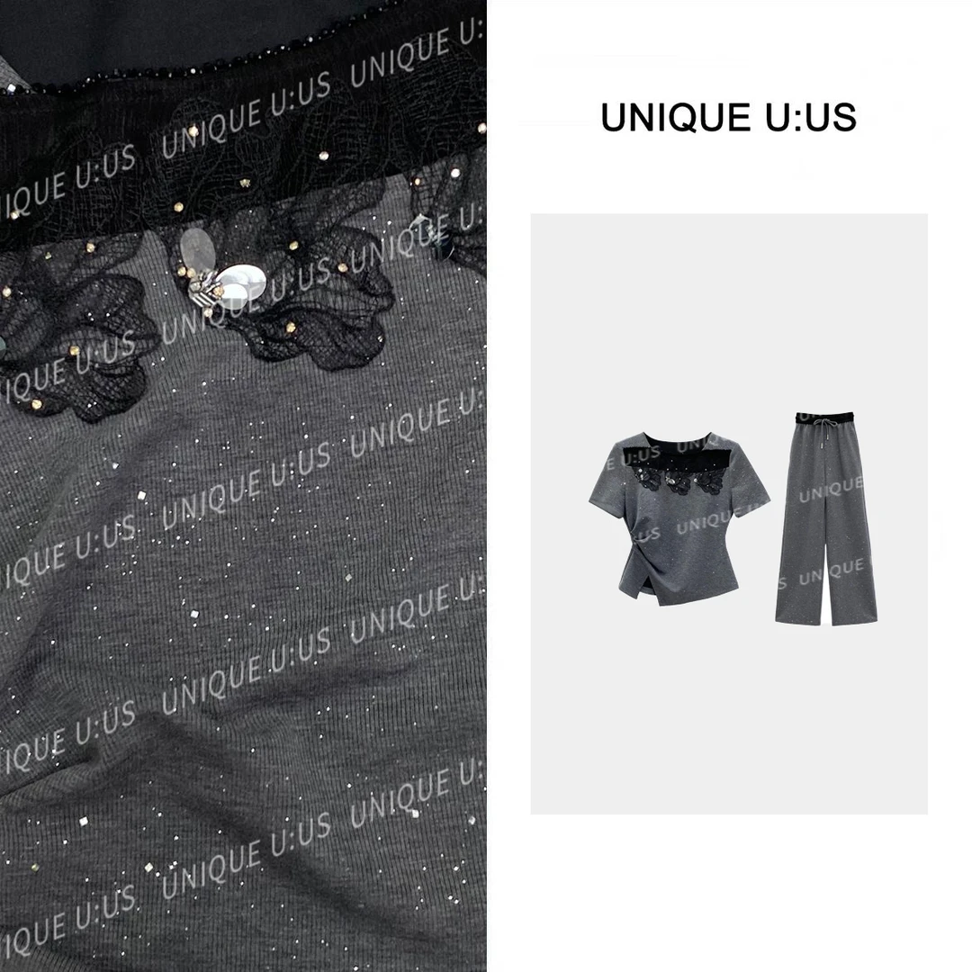 UNIQUE U:US【西洋茶会编号72】时尚百搭休闲气质女装裤套装250285