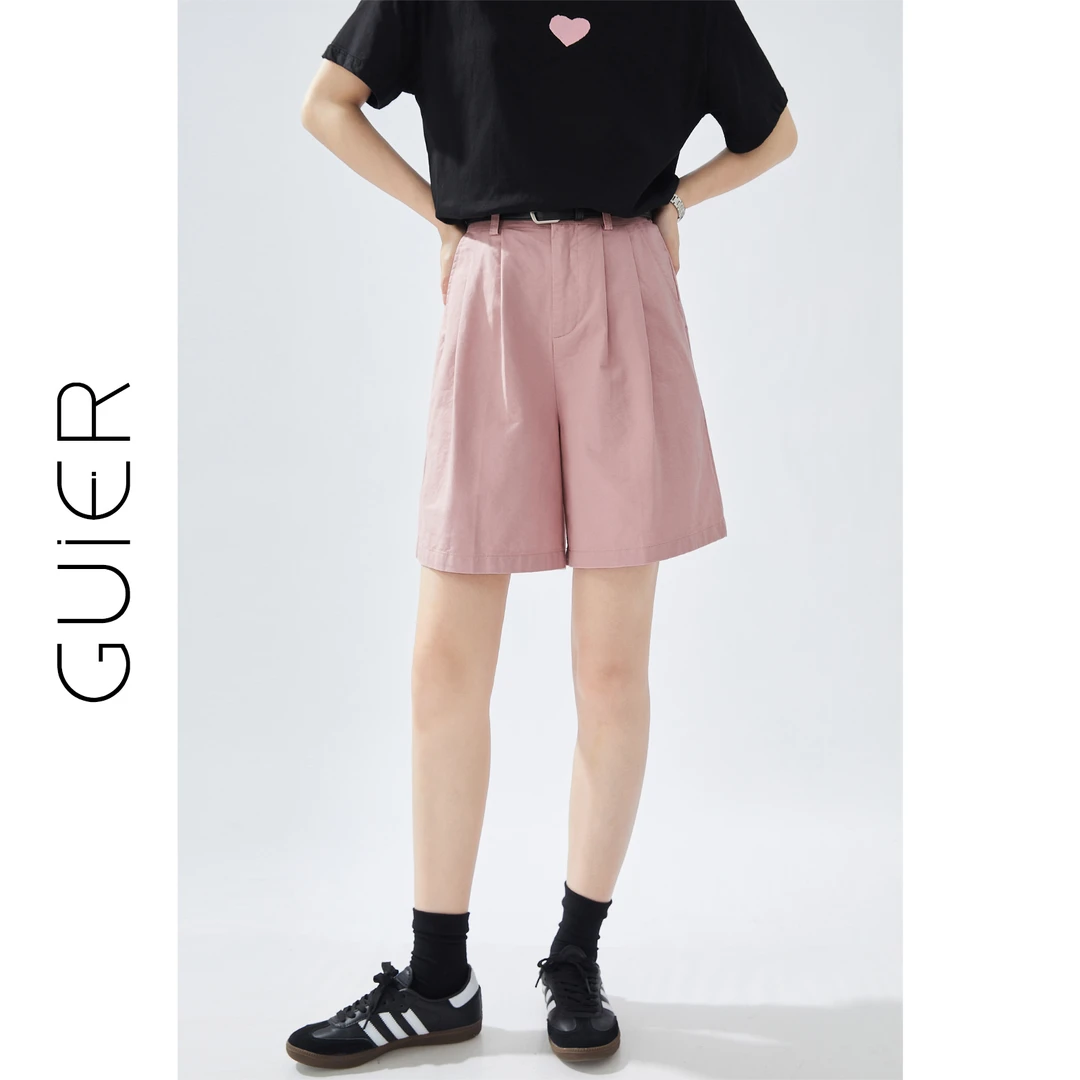 高腰显瘦休闲裤女2025新款夏季小个子宽松阔腿西装短裤 G2555