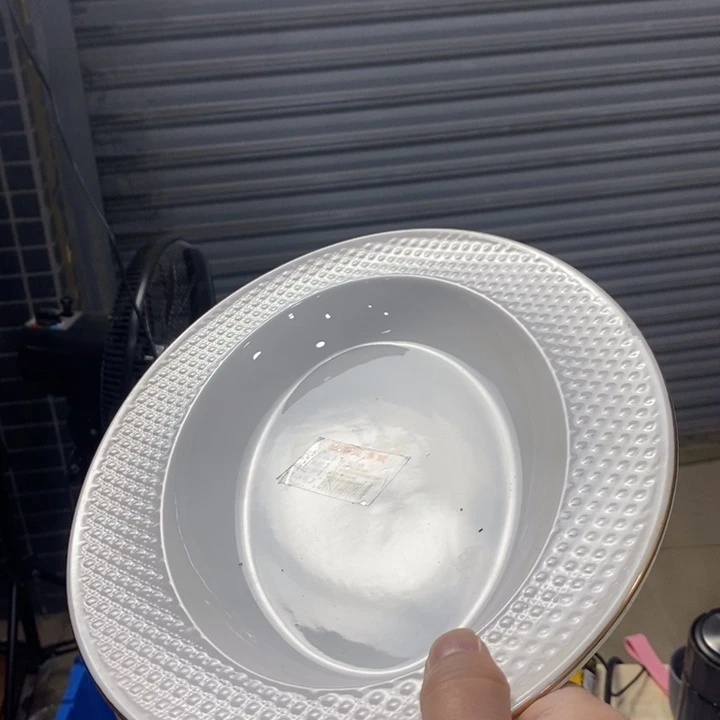 摆件陶52号13英寸2个装钻石金边鱼盘