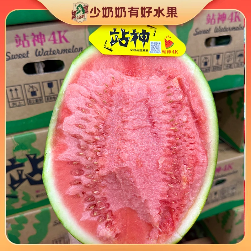 【少奶奶】站神甘美4K西瓜 皮薄新鲜香甜脆新鲜西瓜1颗【坏果包赔】