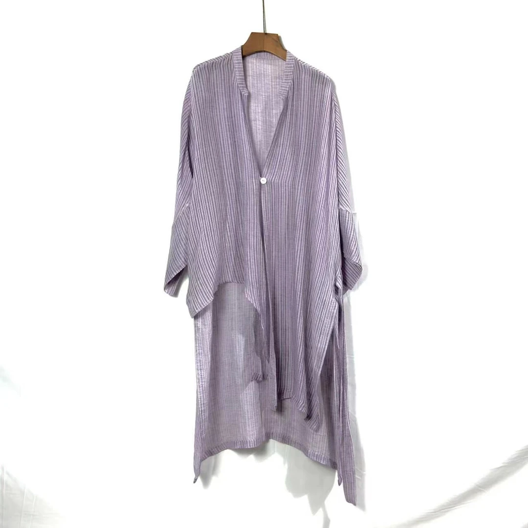 朱总服饰2023068新款条纹外披