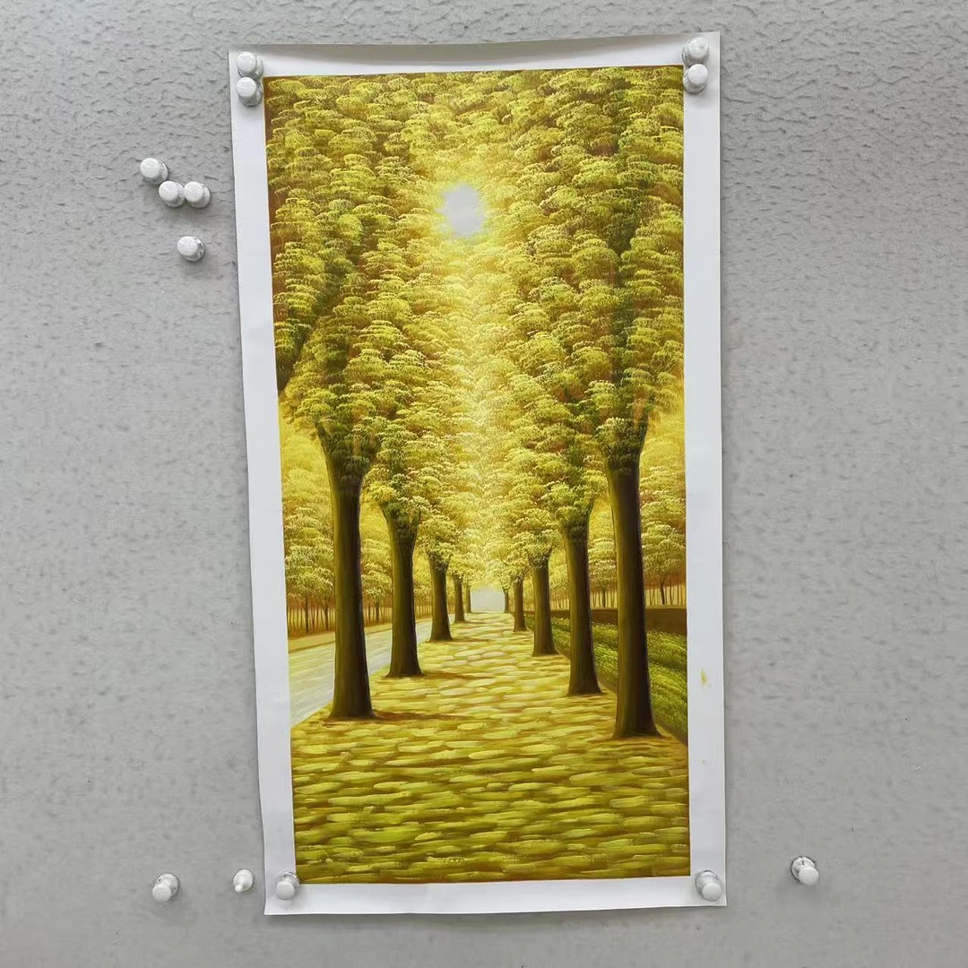 林彦新***黄金大道-路路通H-约60*120厘米-手绘油画-麻布