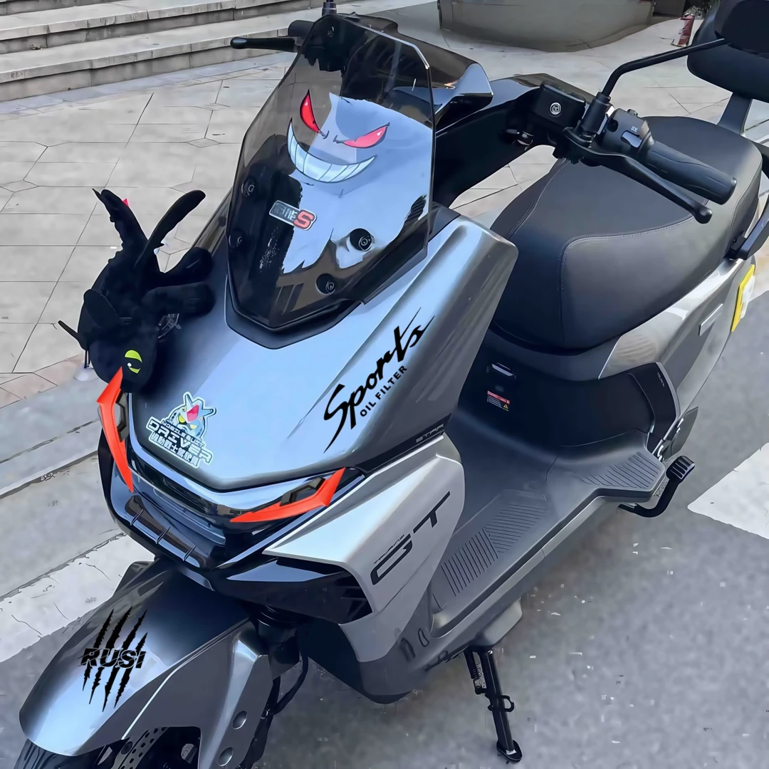 适用雅迪冠能S白鲨90/70L-H车头定风翼装饰配件改装贴纸防水拉花