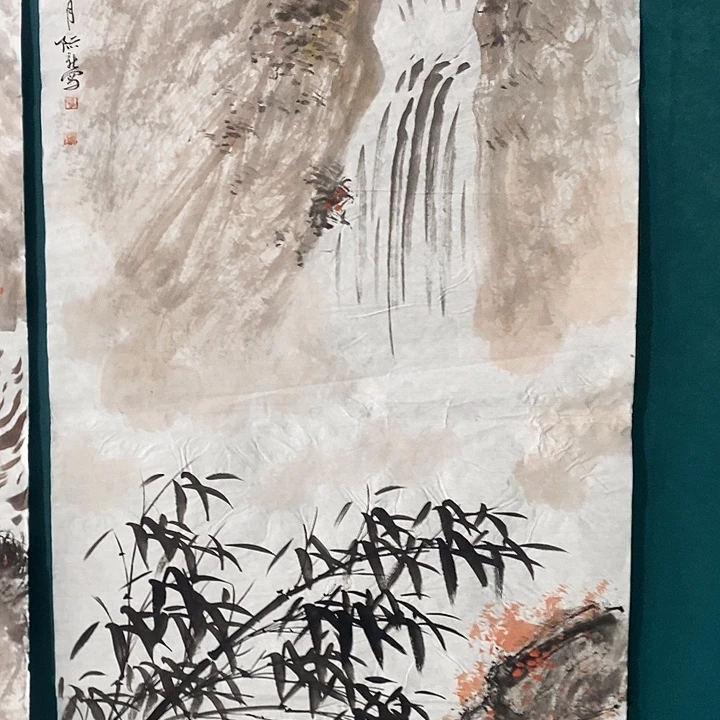 国画四尺整山水作品 纯手绘