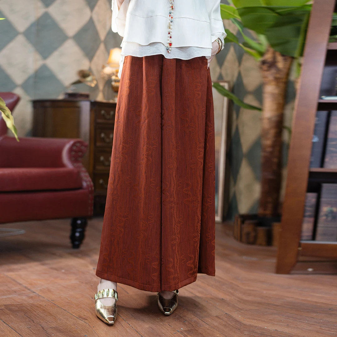 《茜云拂浪》宽松版显瘦百搭中国风裙重工裤XD1019K