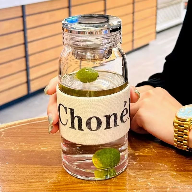 高硼硅玻璃单层杯子简约大容量水杯加厚便携玻璃杯透明茶杯耐热