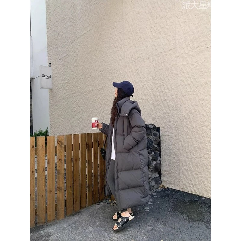 超长款羽绒服女套到连帽过膝外新款白鸭绒加厚冬季大被子脚踝