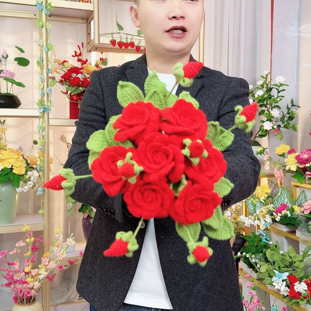 纯手工钩织手工钩织设计花束