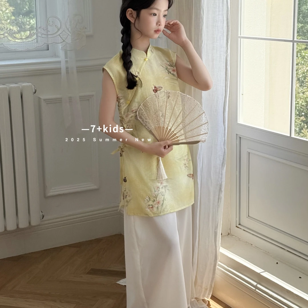 8058儿童蝴蝶旗袍套装