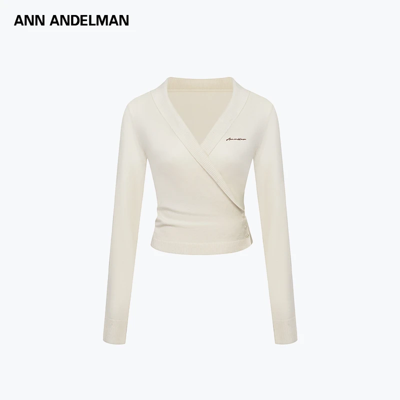 ANN ANDELMAN 25秋 时尚设计透气裸感修身包裹式针织开衫