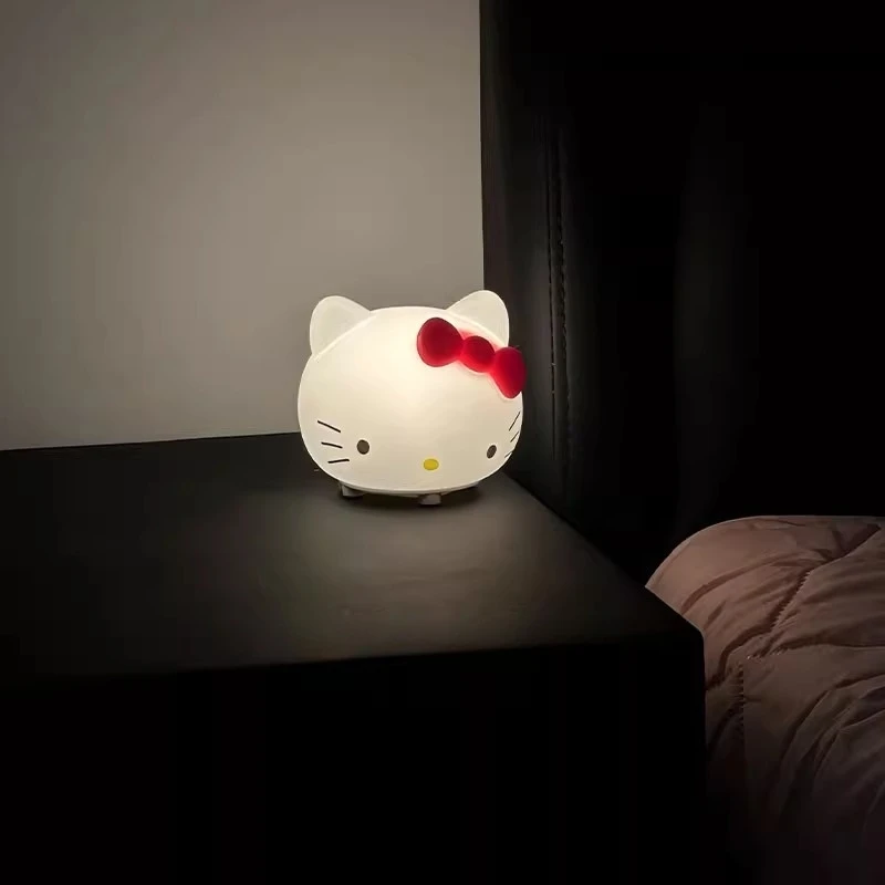 HelloKitty小夜灯软硅胶电池款夜间宿舍上铺床头睡眠灯迷你猫咪灯