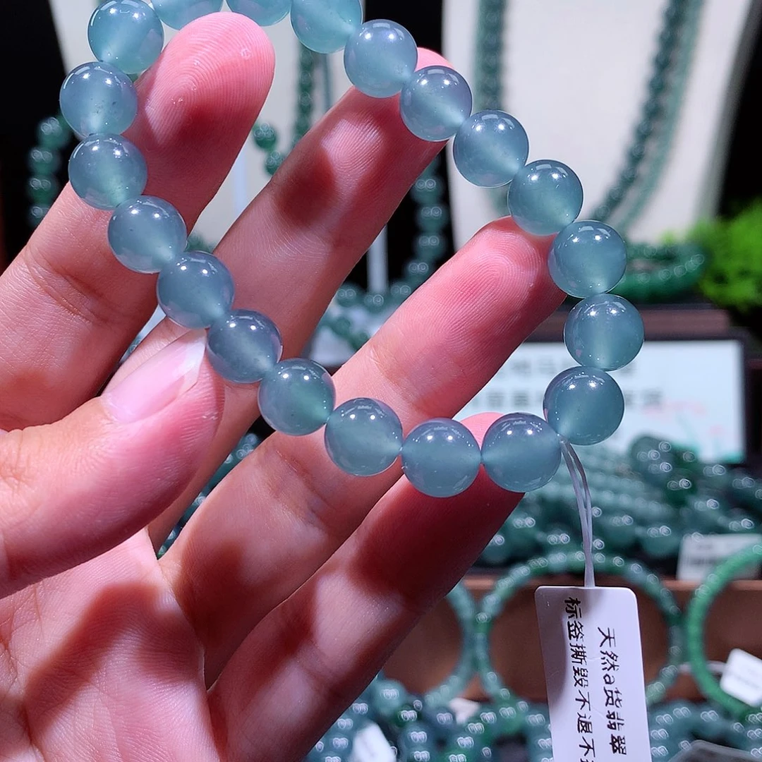 翡翠未镶嵌手链天然a货翡翠手串9.8