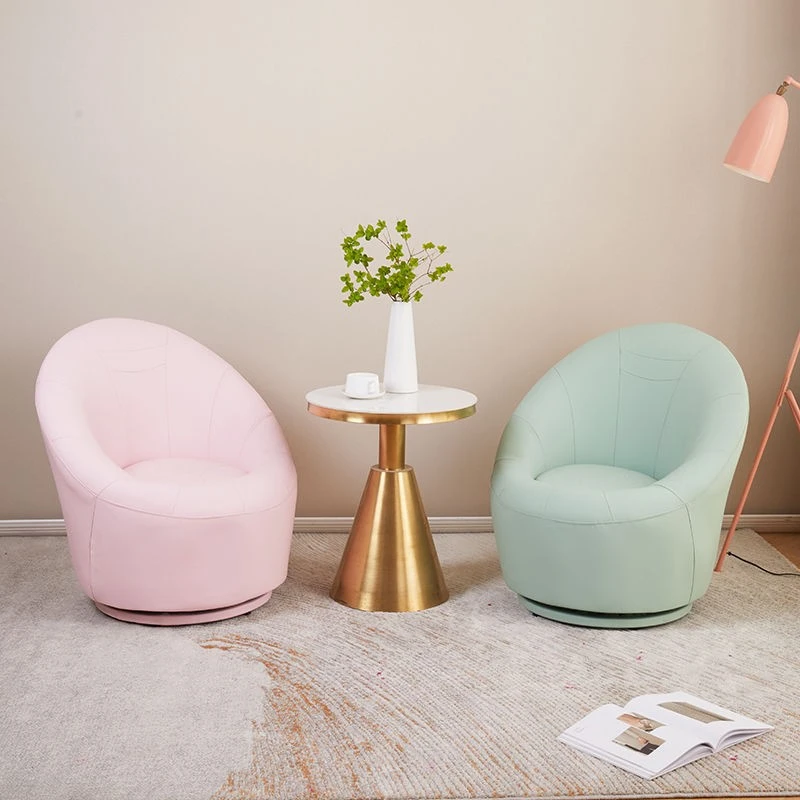 懒人沙发皮艺单人客厅洽谈沙发家用椅子电脑休闲轻奢旋转小沙发椅