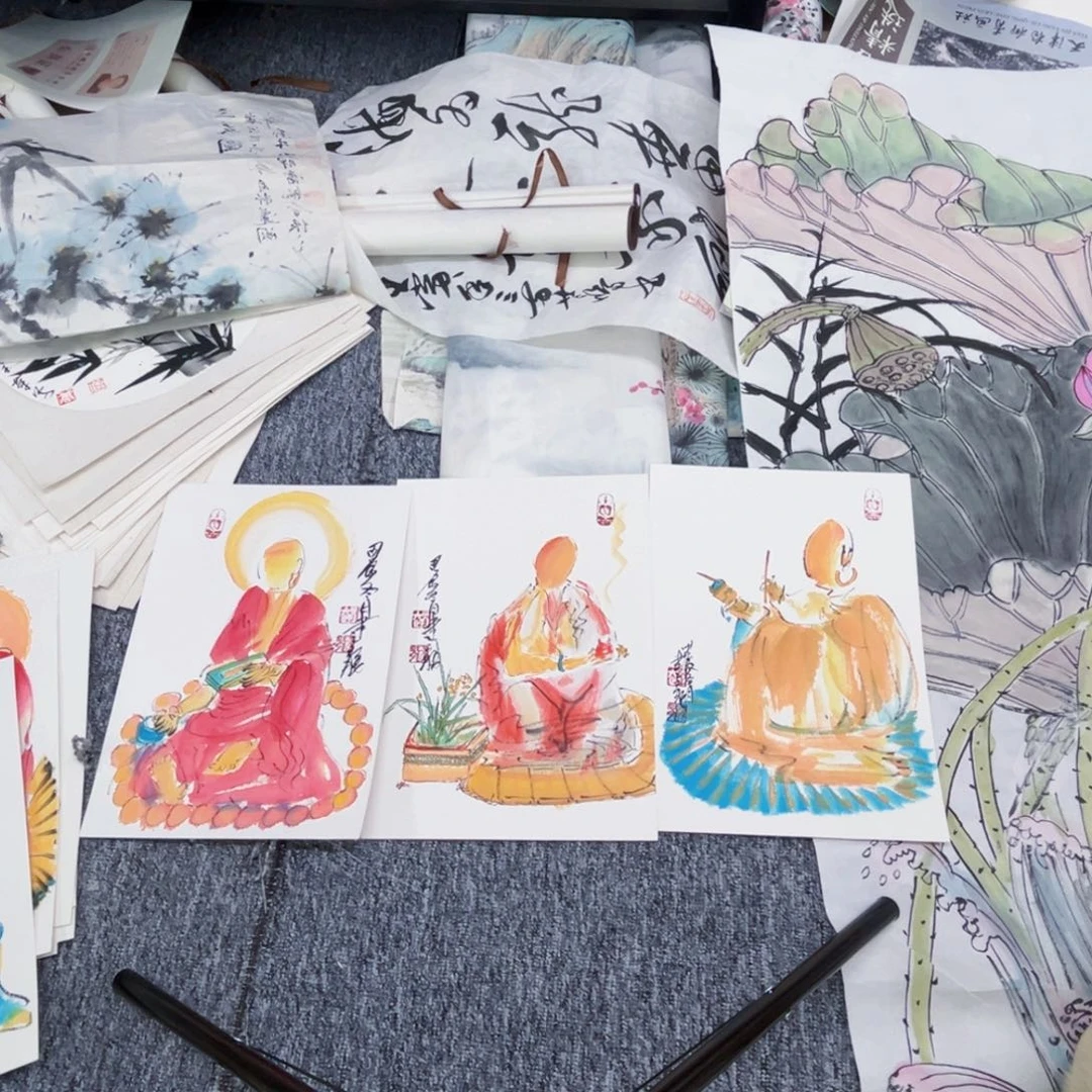 国画睿****了20.30卡纸绘画作品