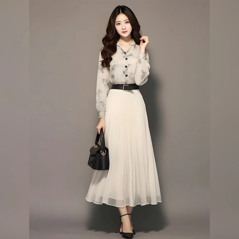 2025春季新款女装时尚穿搭气质法式复古轻熟风套装裙子女士白色ol