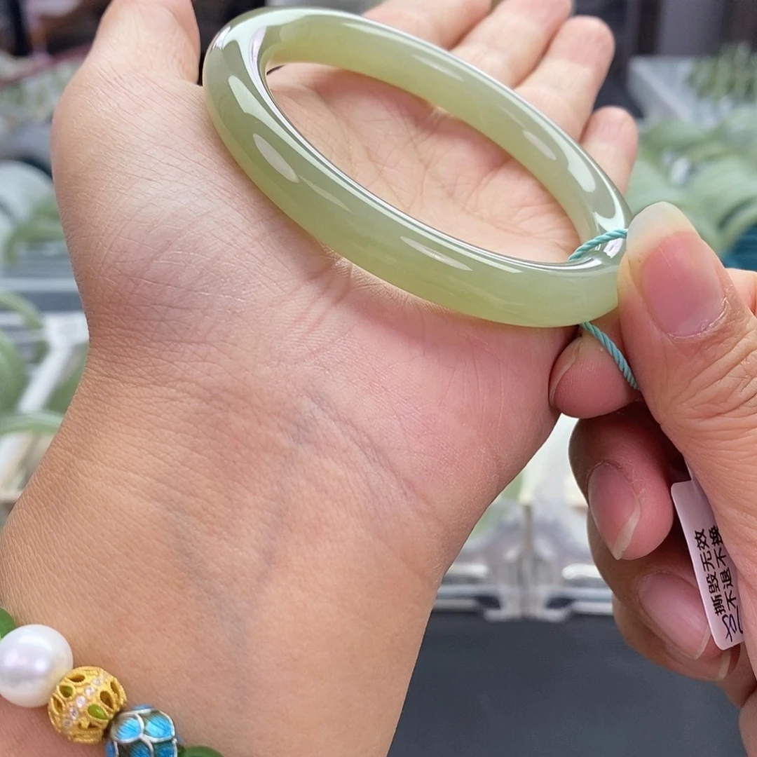 和田玉未镶嵌珠宝奇石和田玉手镯54.55