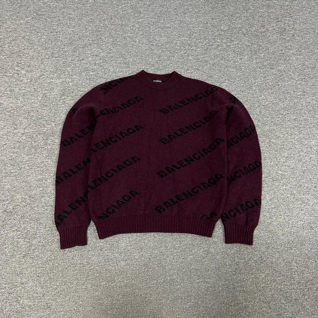99新 Balenciaga/巴黎世家 巴黎世家 弹幕 针织毛衣