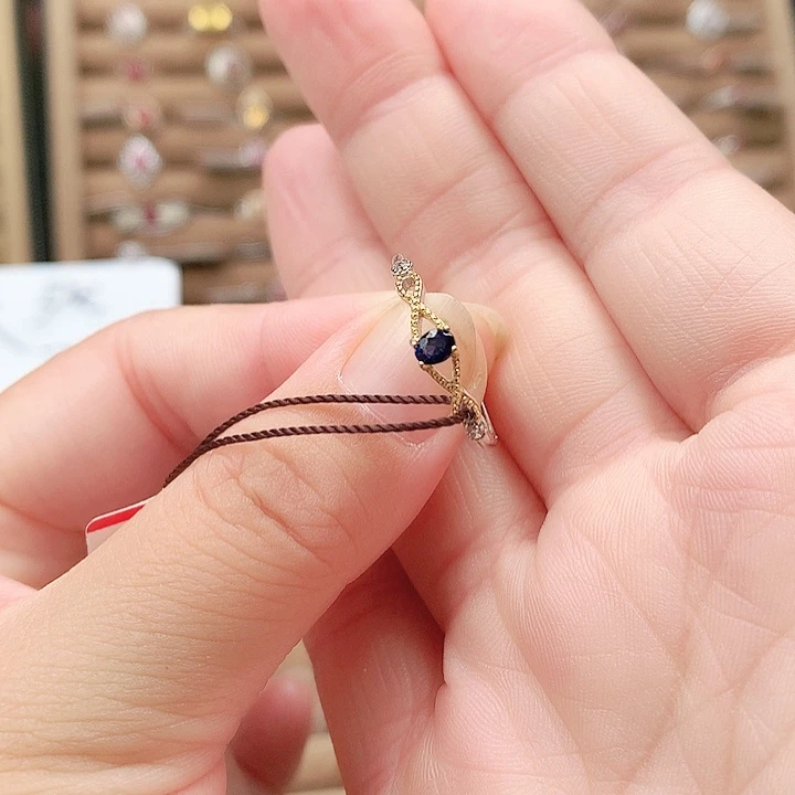 戒指蓝宝石银S925镶嵌