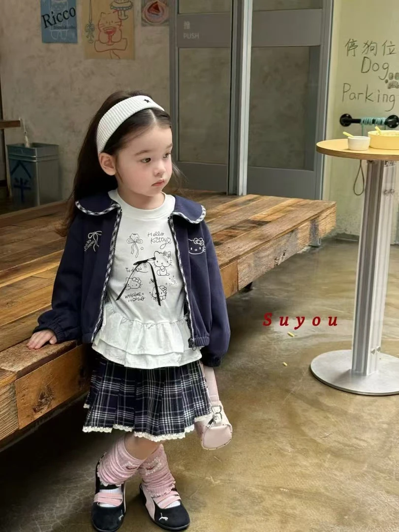 2025秋款女童洋气打底外套时尚可爱小孩高品质童装儿童韩版牛仔