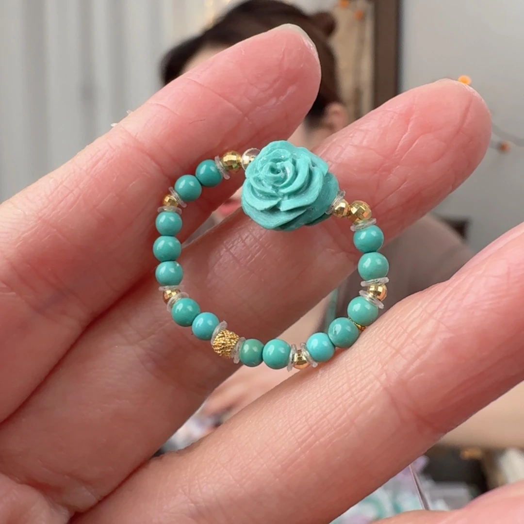 绿松石18K金镶嵌珠宝奇石