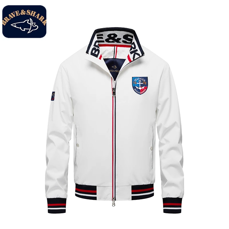 BRAVE&SHARK/勇士鲨鱼秋季高奢经典男士立领夹克外套2305
