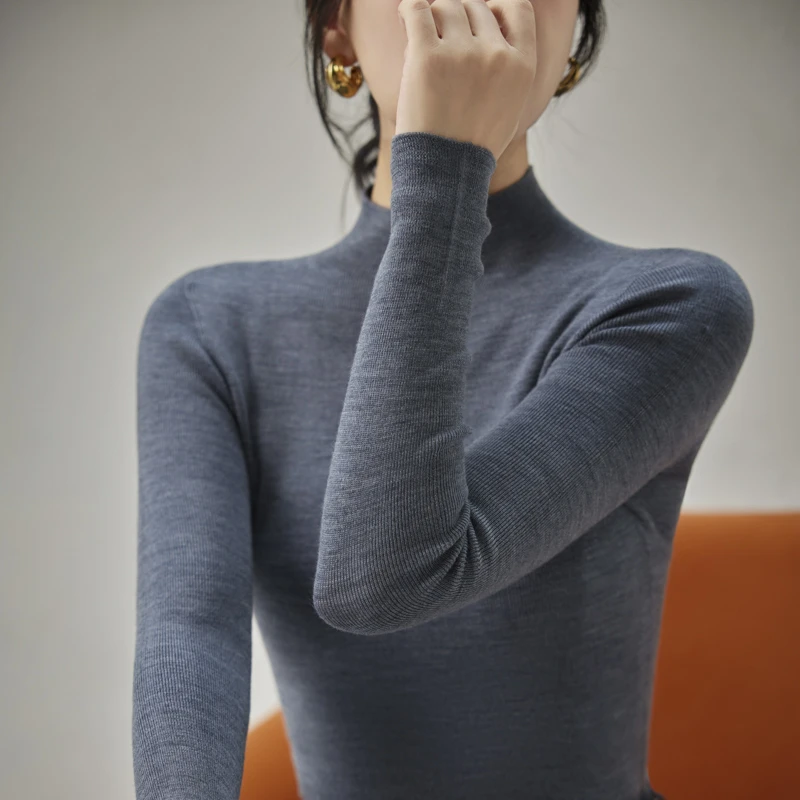 可机洗 不缩水的 羊毛衫 超细美丽诺羊毛针织上衣女
