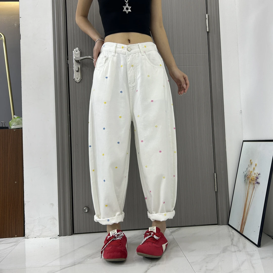爆款夏季老爹裤中腰显瘦9301百搭软牛仔裤女女士大码