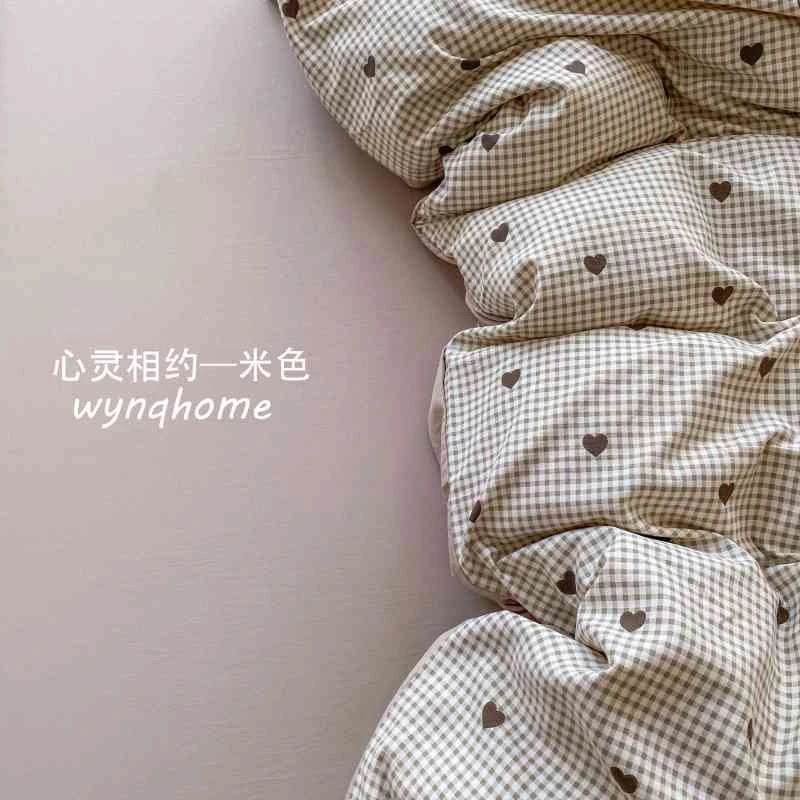 【多巴胺】水洗棉床单四件套韩系小清新ins亲肤舒适入学宿舍三件套