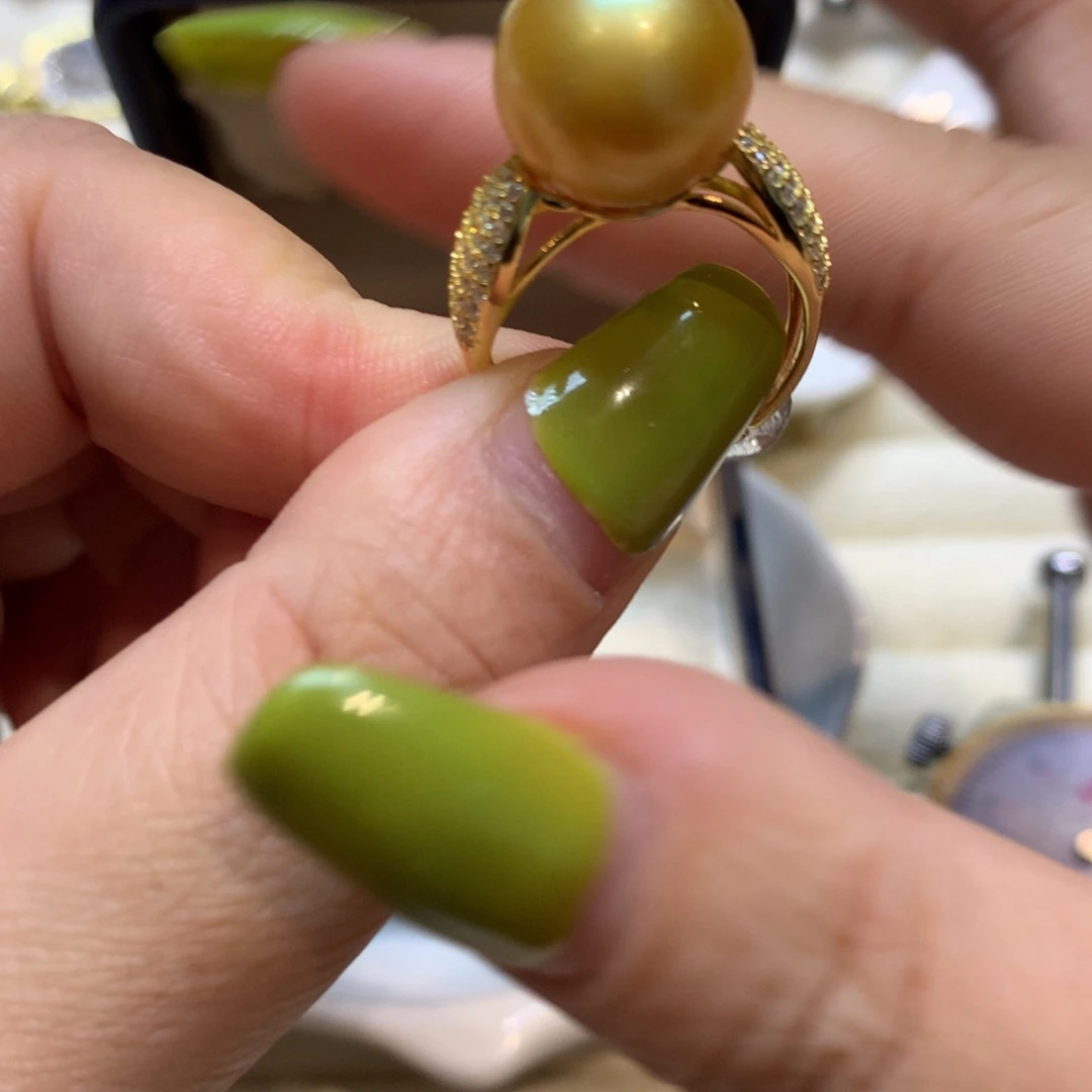 海水珍珠戒指银S925镶嵌