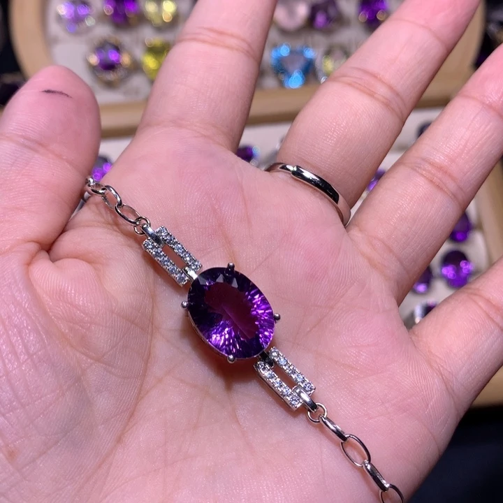 【闪购商品】银S925镶嵌戒指紫晶A****8戒指