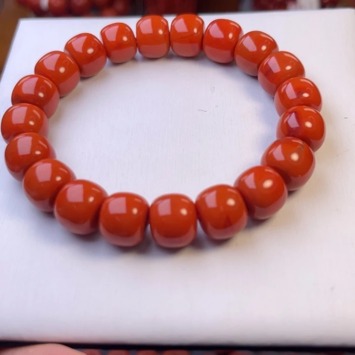 南红玛瑙未镶嵌川料精工老型手串卡12mm