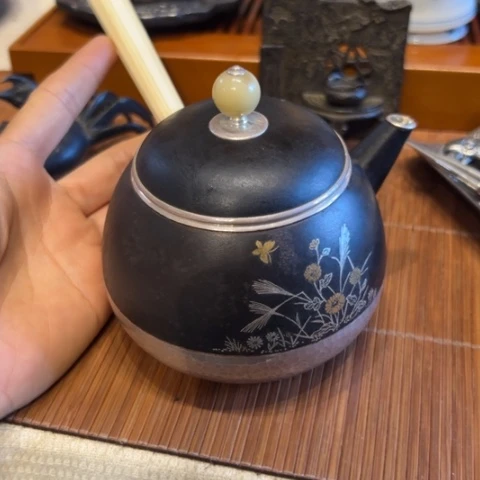 蜜安罐瓷香炉锡茶则