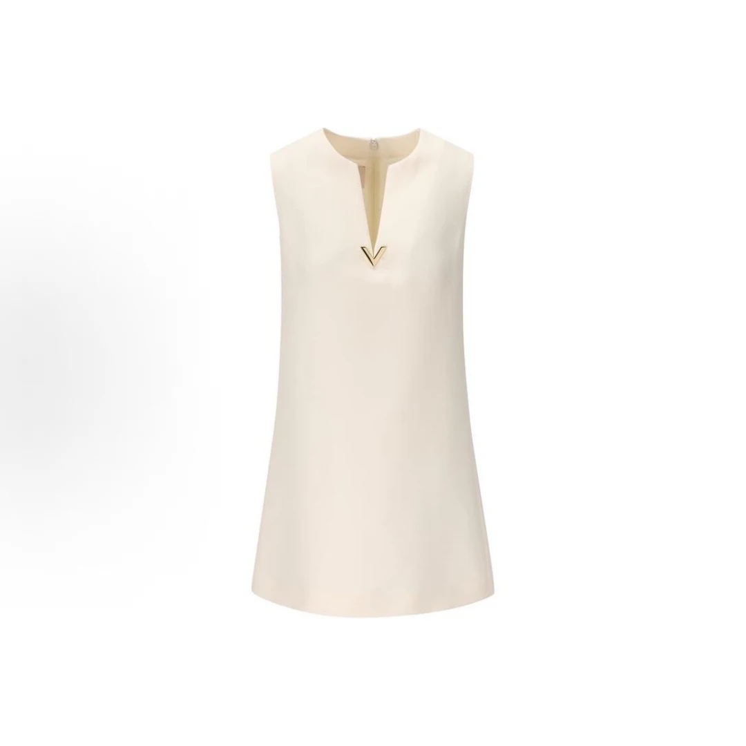 TG高定精致小香风白色背心连衣裙-125