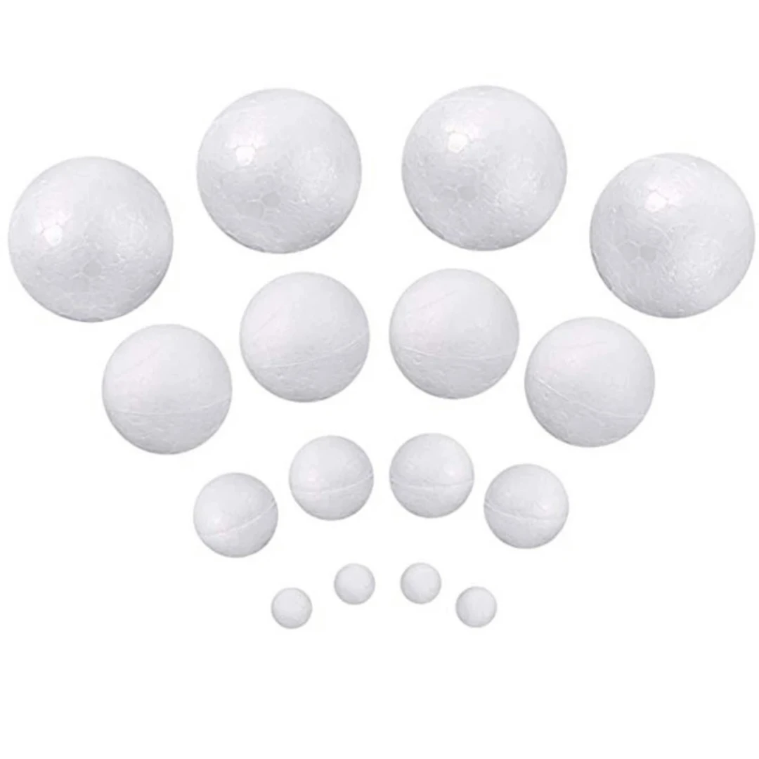 【九日DIY】泡沫圆球 半球 白色实心保丽龙球摇摇乐材料泡沫球