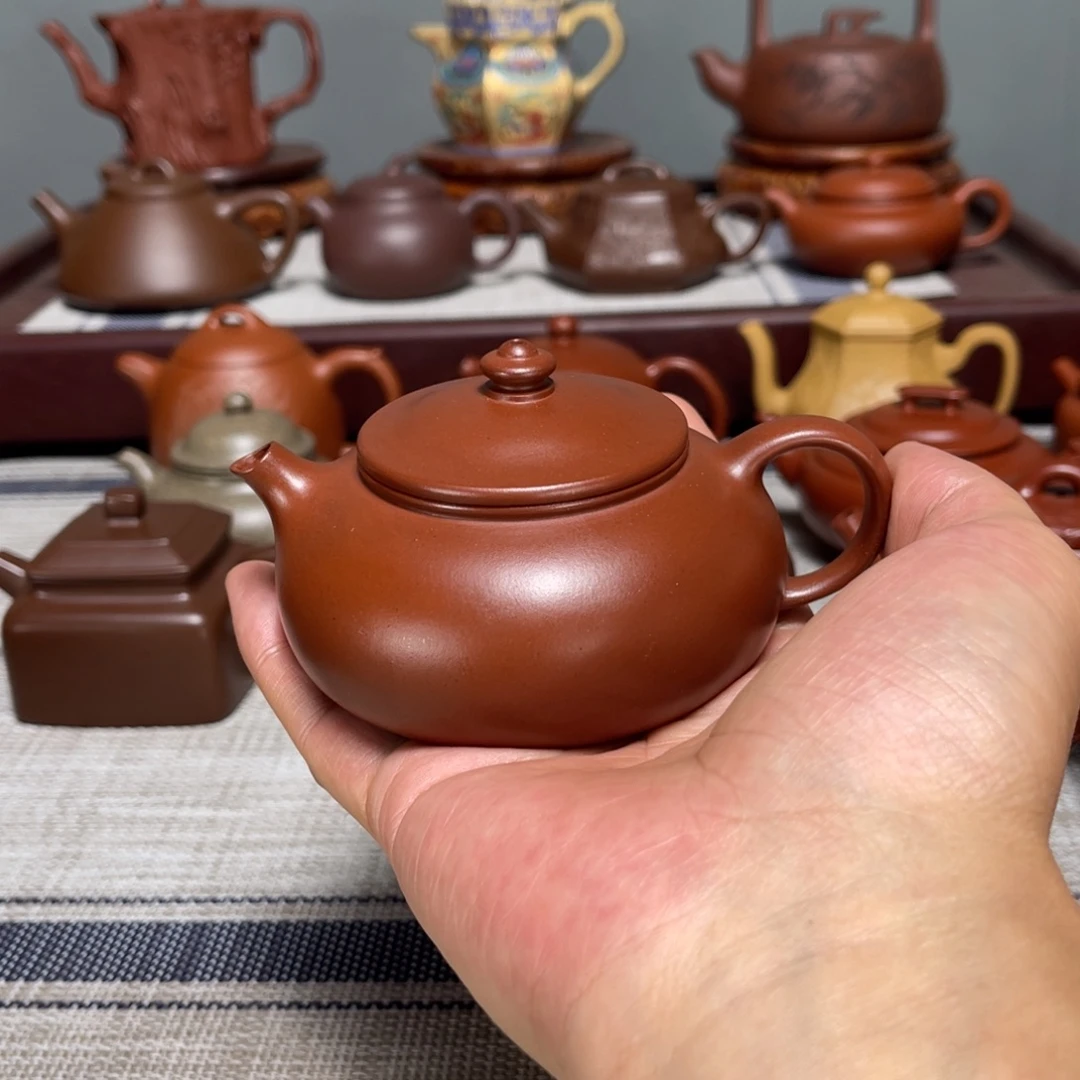 锦***生茶壶紫砂寒江红皮龙