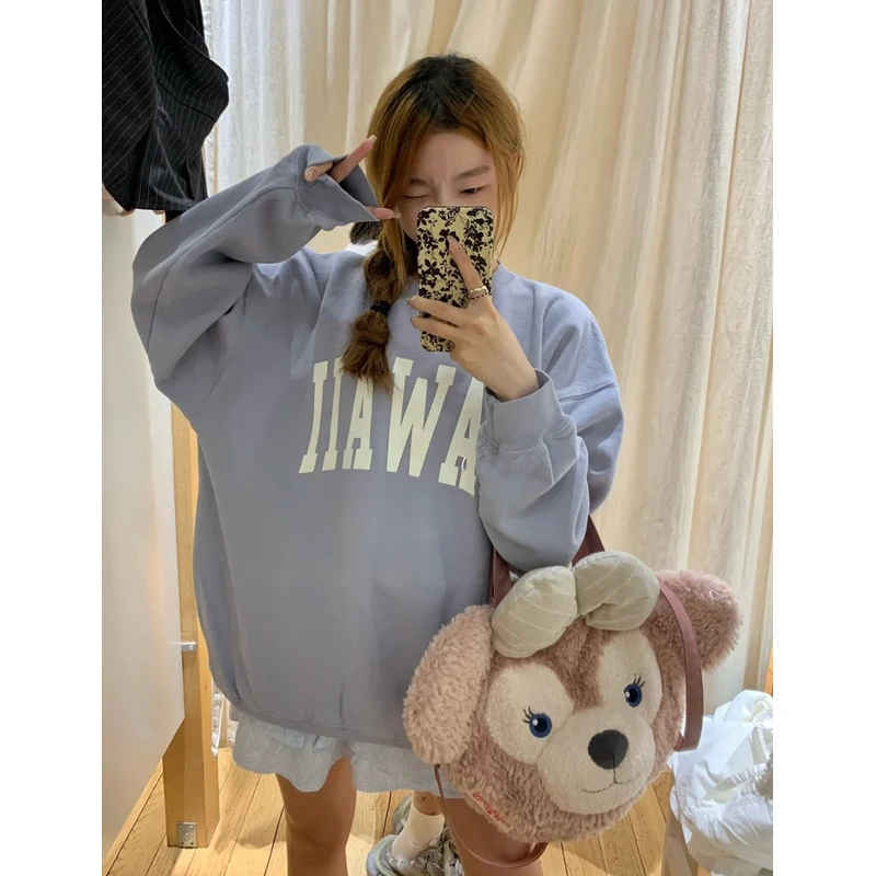 贴布刺绣圆领卫衣Q145