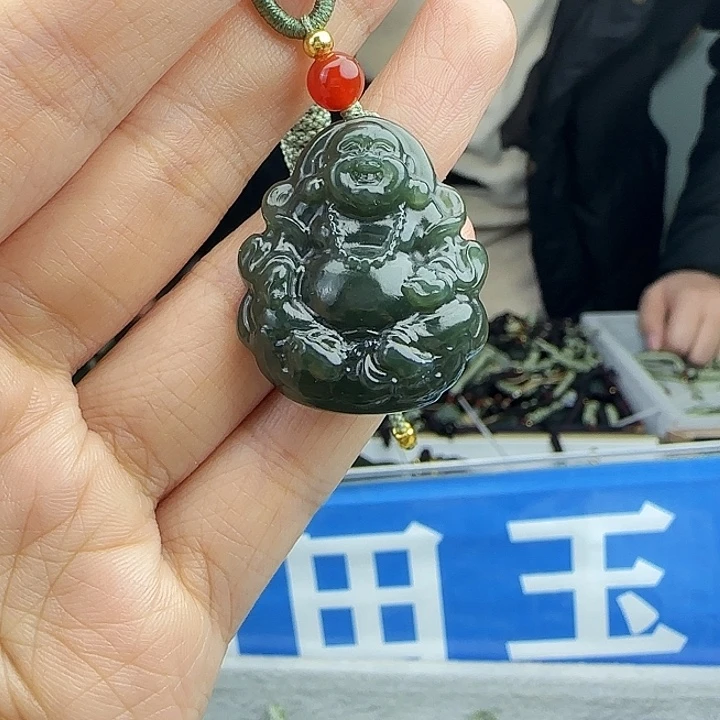 和田玉未镶嵌颈饰30mm